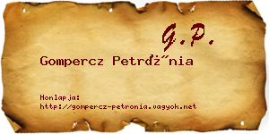 Gompercz Petrónia névjegykártya